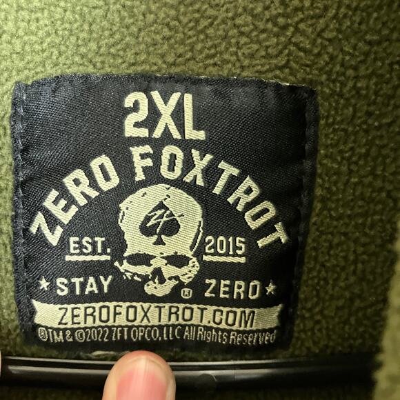 Zero Foxtrot Men Vest Green Fleece Full Zip Gilet Utility Outdoors Polyester 2XL - Picture 6 of 12